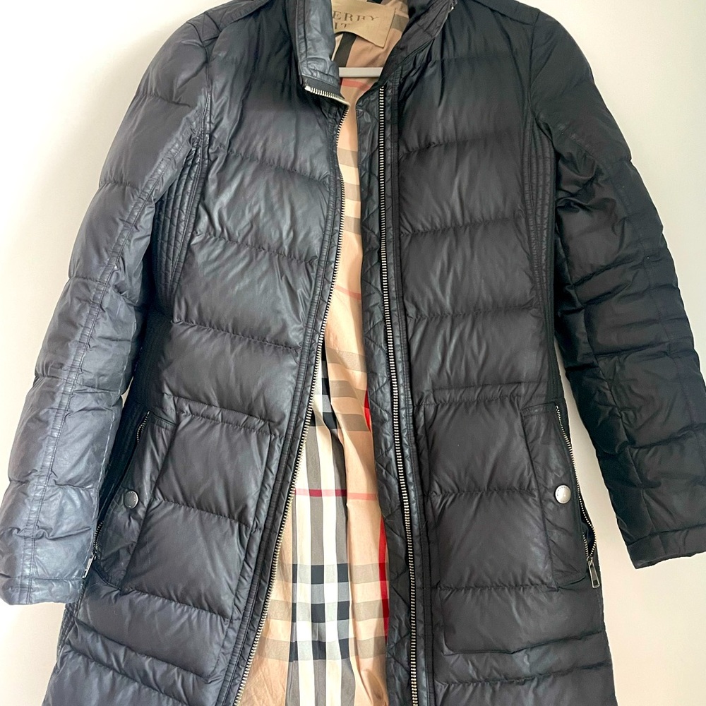 Black Burberry Britt Down Puffer Coat $1000 Sz Small